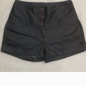 Gray High Waist Dress Shorts